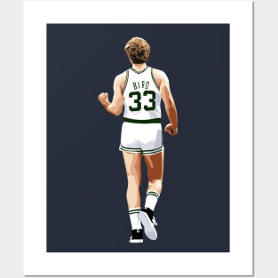 Larry Bird Vector Back Fist White Qiangy Posters and Art